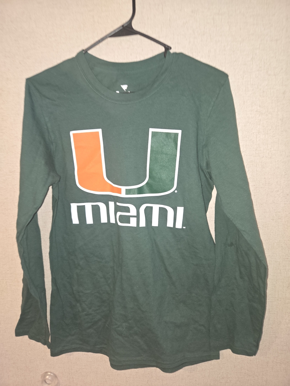 Miami U Green Long-Sleeve Graphic Tee Size Small Nwt